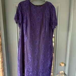Elegant Purple Lace Dress